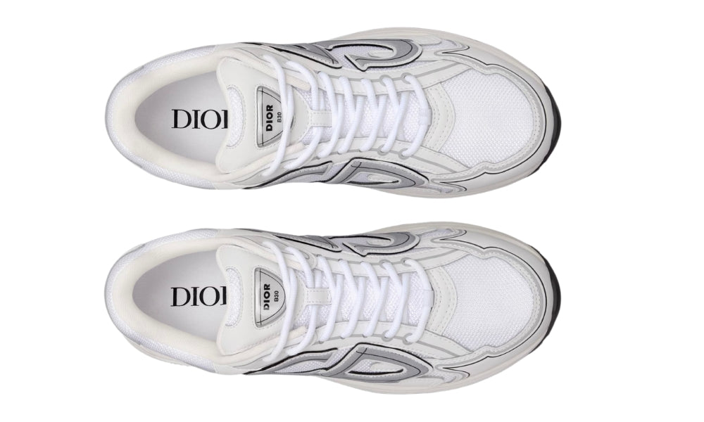 Dior B30 White Mesh And Technical Fabric Low Top Sneakers