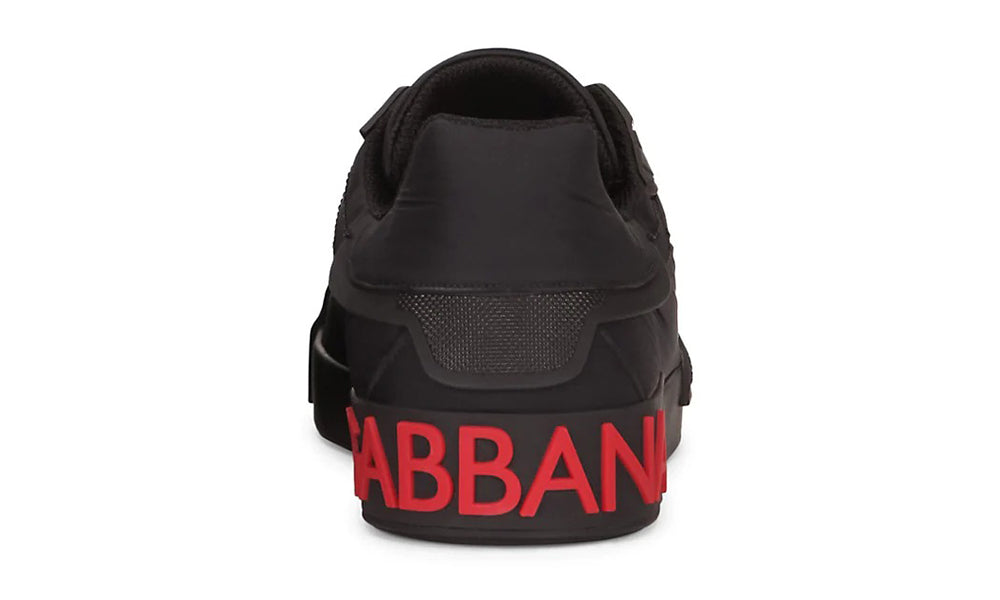 Dolce & Gabbana Nylon & Rubber Portofino Sneakers - Black