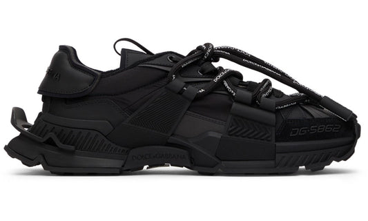 Dolce & Gabbana Black Mixed-Materials Space Sneakers