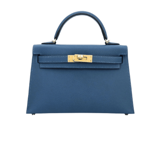 Hermès | Mini Kelly 20 In A Deep Blue Epsom Leather With Gold Hardware.